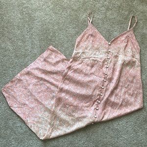 Ombré Floral Midi Length Satin Dress